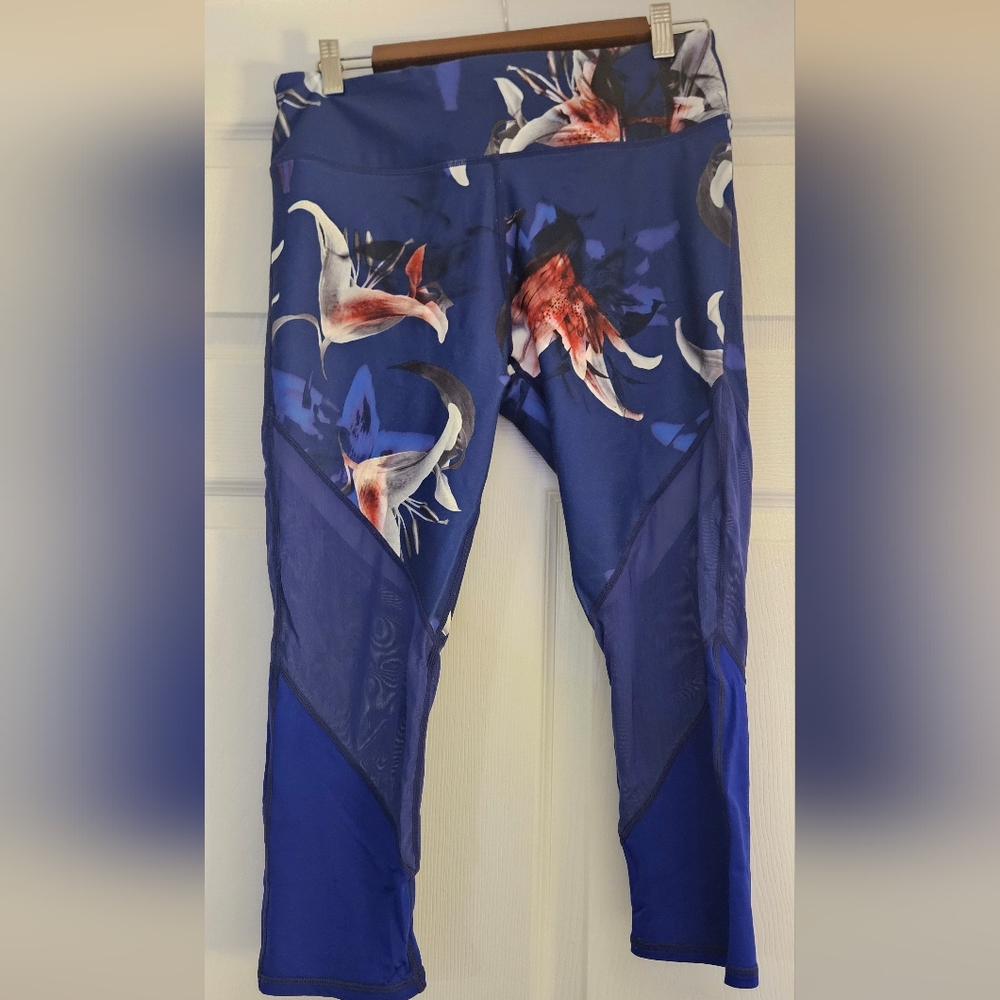 Blue Floral Capris By Fabletics